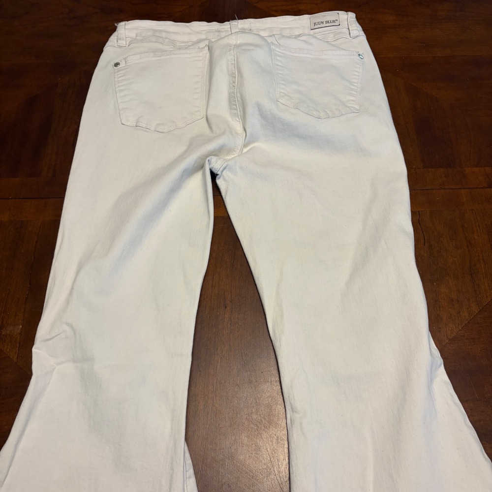 Judy Blue Super Flare Jeans Women 15/32 White High Rise Bell Bottom Denim 0523